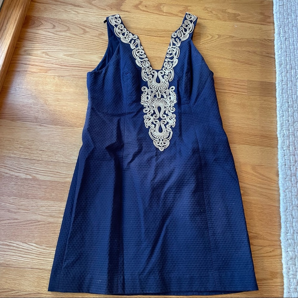 Lilly Pulitzer Blue and Gold Dress